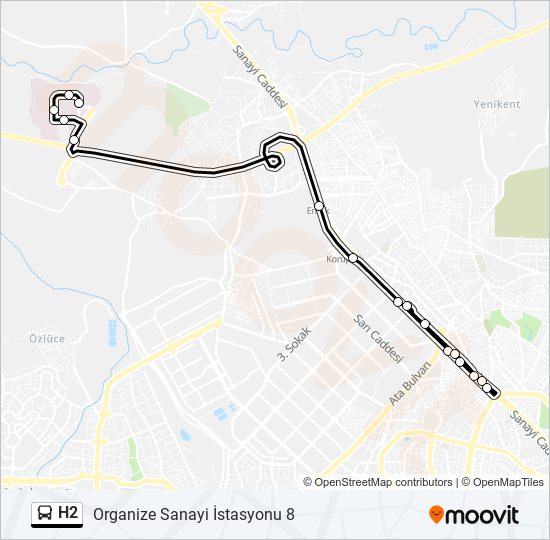 H2 bus Line Map