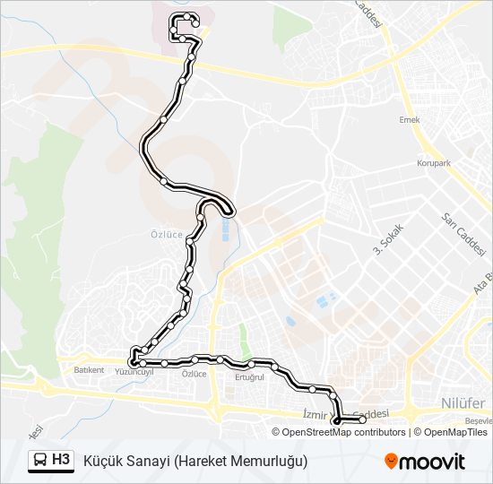 H3 bus Line Map