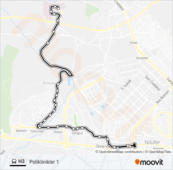 H3 bus Line Map