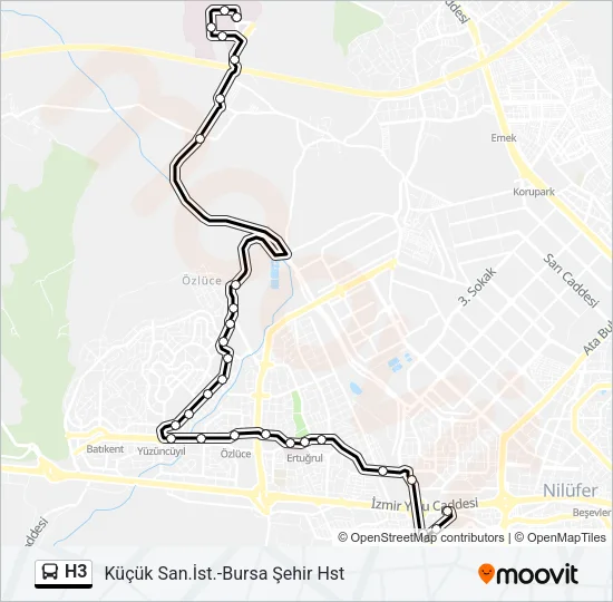 H3 Bus Line Map