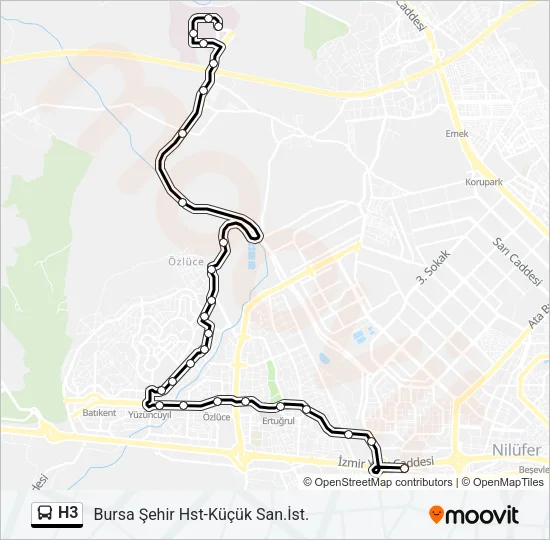H3 Bus Line Map