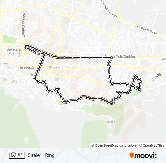 S1 Bus Line Map