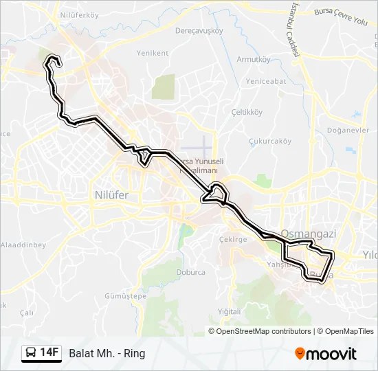 14F Bus Line Map