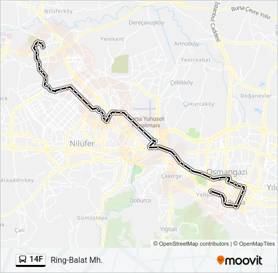 14F Bus Line Map