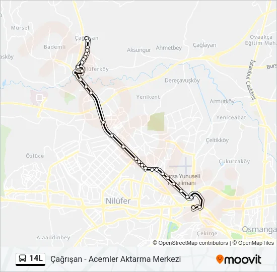 14L Bus Line Map