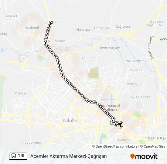 14L Bus Line Map
