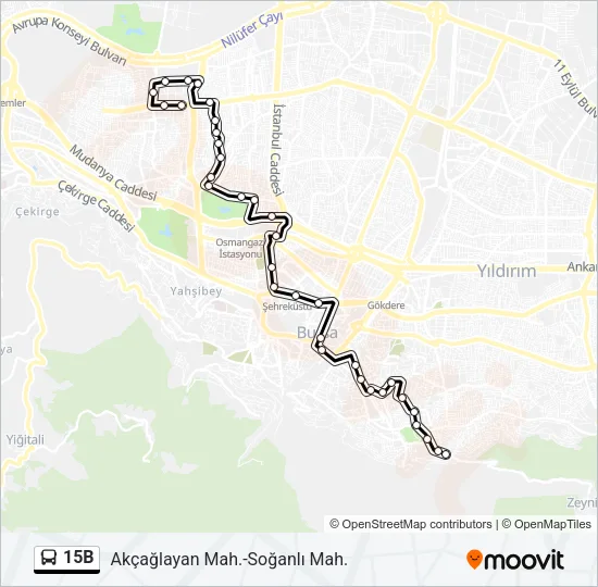 15B Bus Line Map