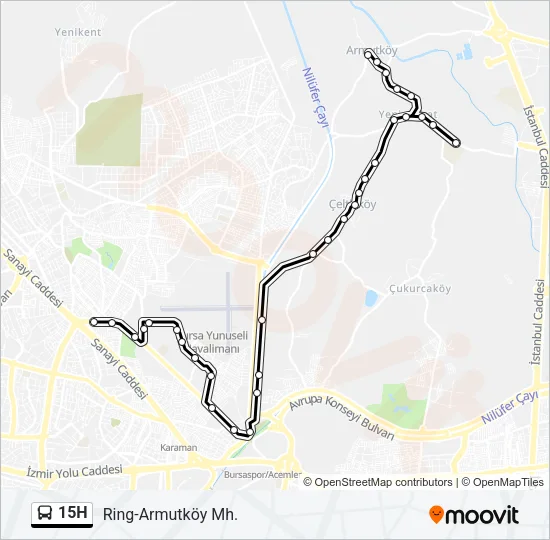 15H Bus Line Map