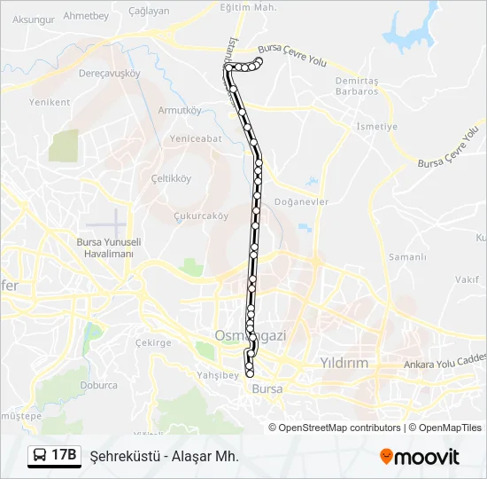 17B Bus Line Map