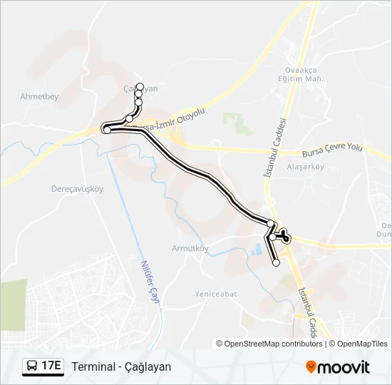 17E Bus Line Map