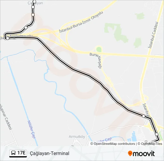 17E Bus Line Map