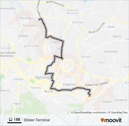 18B Bus Line Map