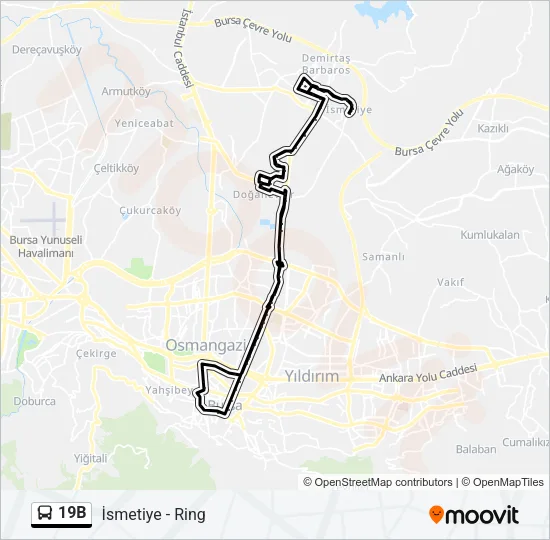 19B Bus Line Map