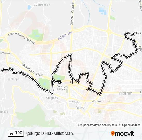 19C Bus Line Map