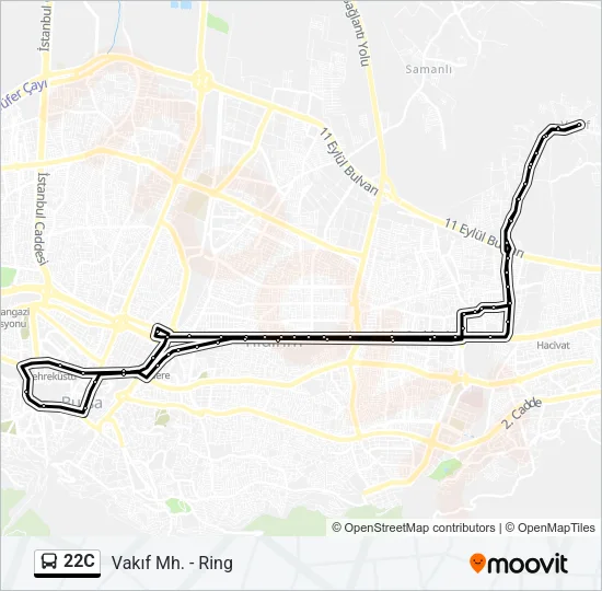 22C Bus Line Map