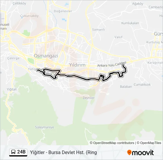 24B Bus Line Map