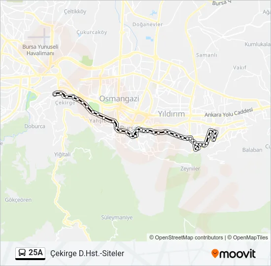 25A Bus Line Map