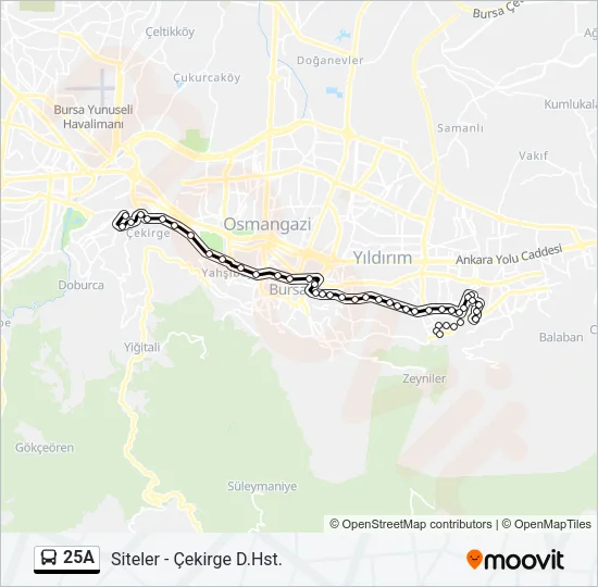 25A Bus Line Map