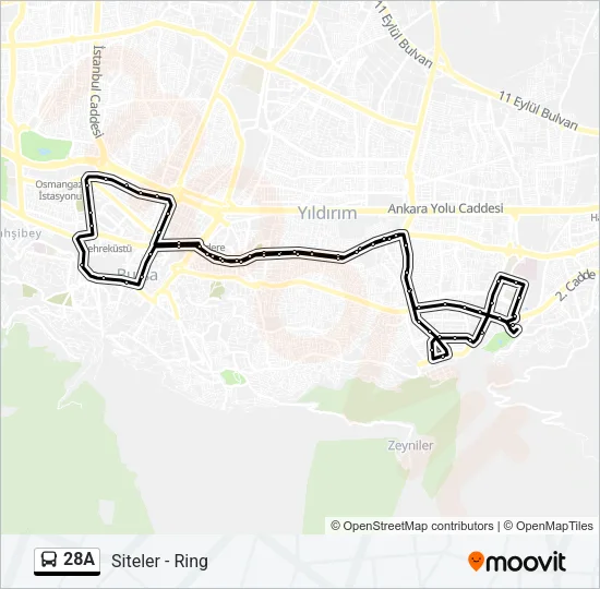 28A Bus Line Map