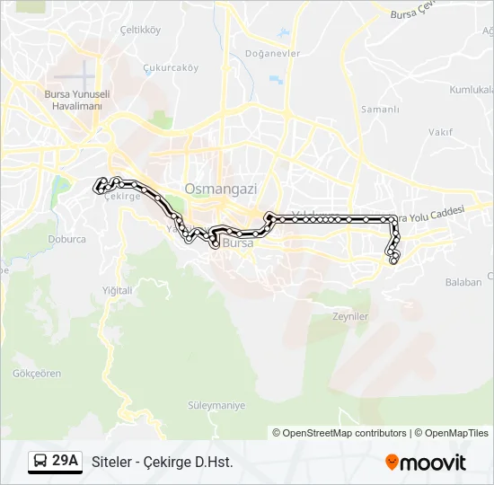 29A Bus Line Map