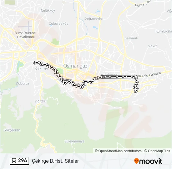 29A Bus Line Map