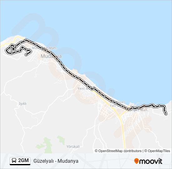 2GM otobüs Hattı Haritası