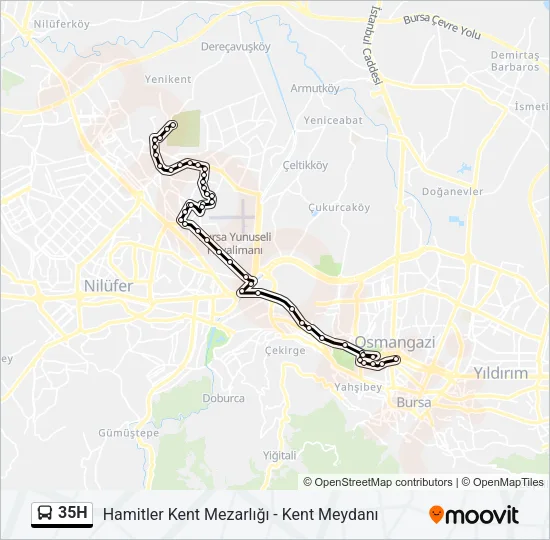 35H Bus Line Map