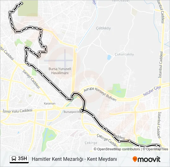 35H Bus Line Map