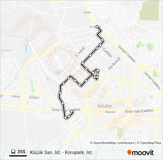 35S Bus Line Map