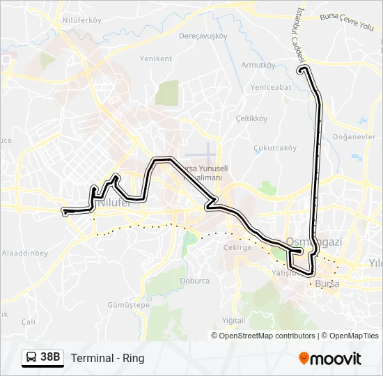 38B Bus Line Map