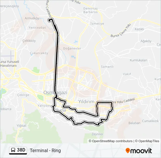 38D Bus Line Map