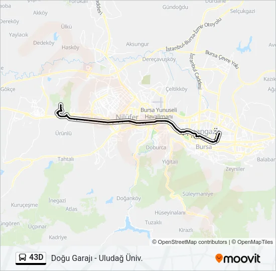 43D Bus Line Map