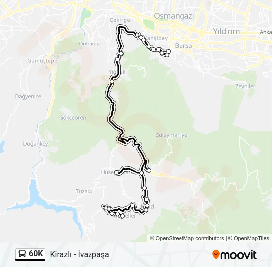 60K Bus Line Map