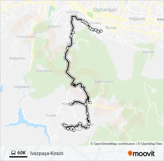 60K Bus Line Map