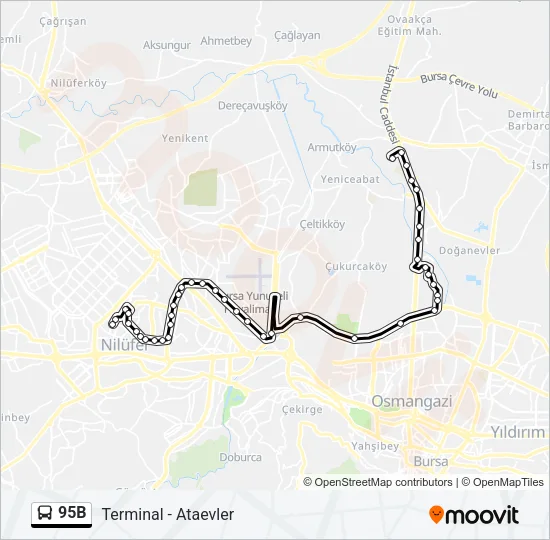 95B Bus Line Map