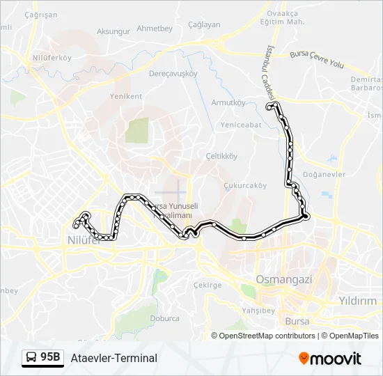 95B Bus Line Map