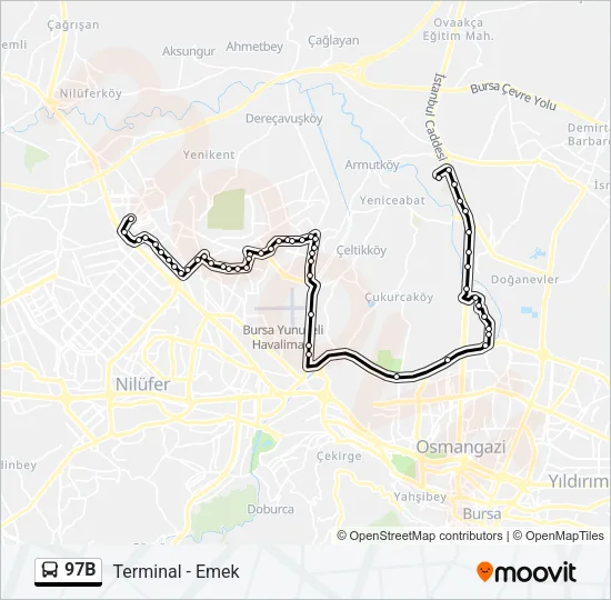 97B Bus Line Map
