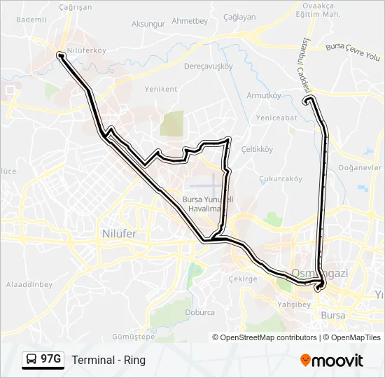 97G Bus Line Map