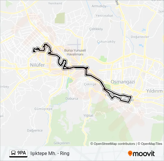9PA Bus Line Map