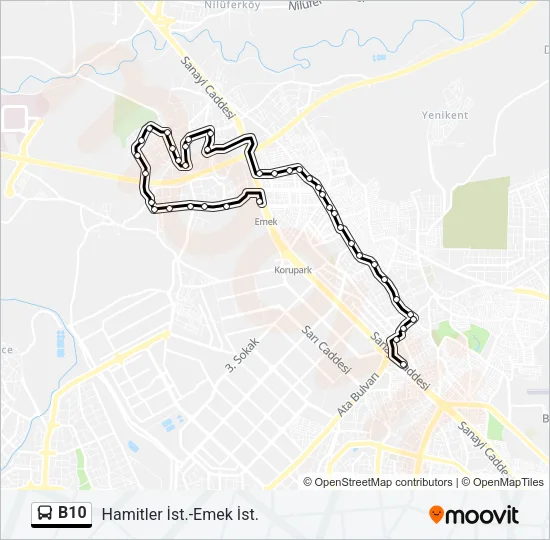B10 Bus Line Map