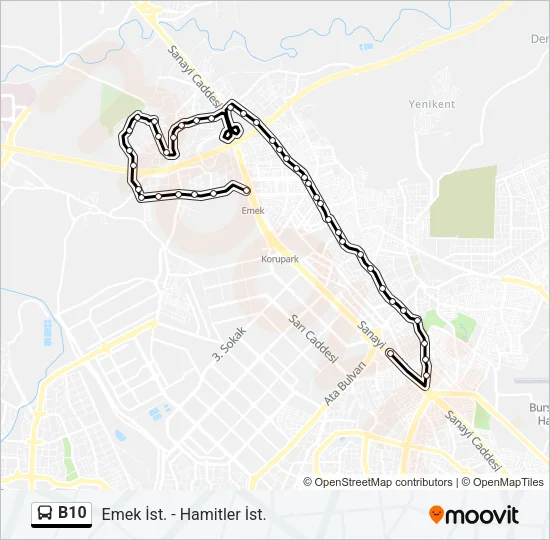 B10 Bus Line Map