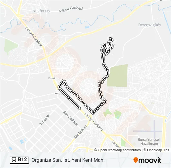 B12 Bus Line Map