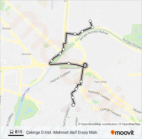 B15 Bus Line Map