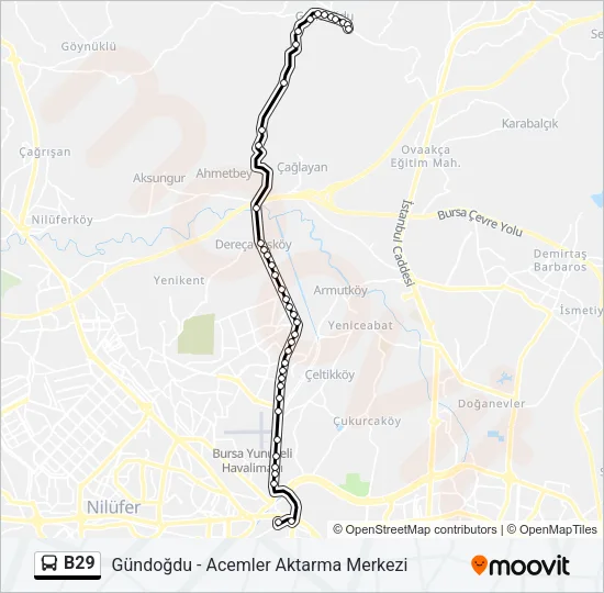 B29 Bus Line Map