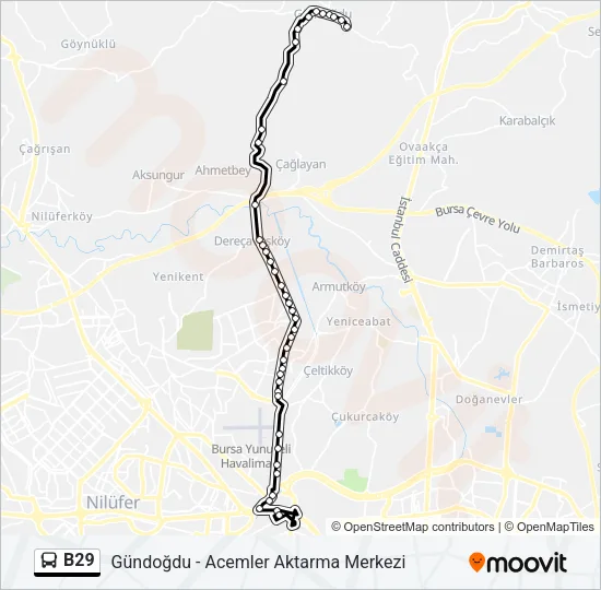 B29 Bus Line Map