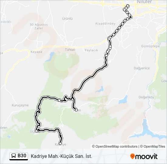 B30 Bus Line Map