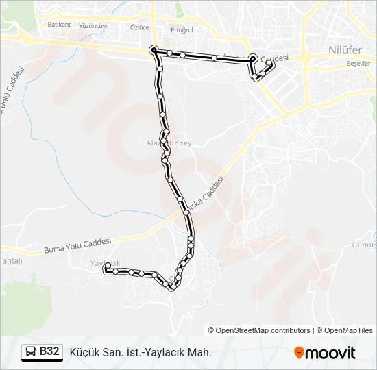 B32 Bus Line Map