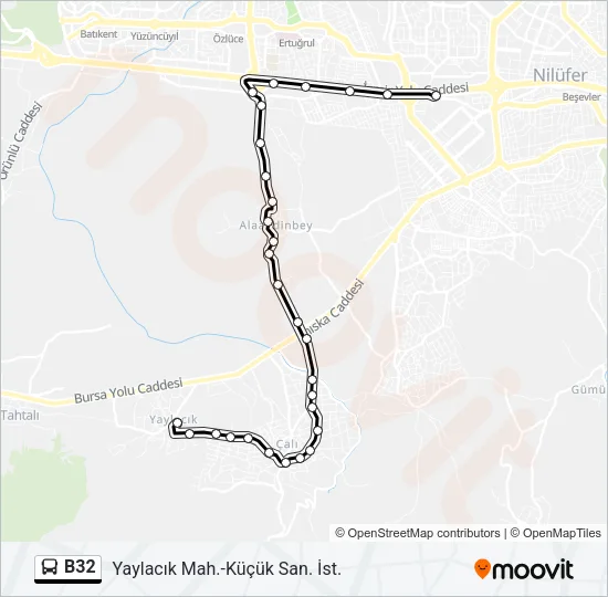 B32 Bus Line Map
