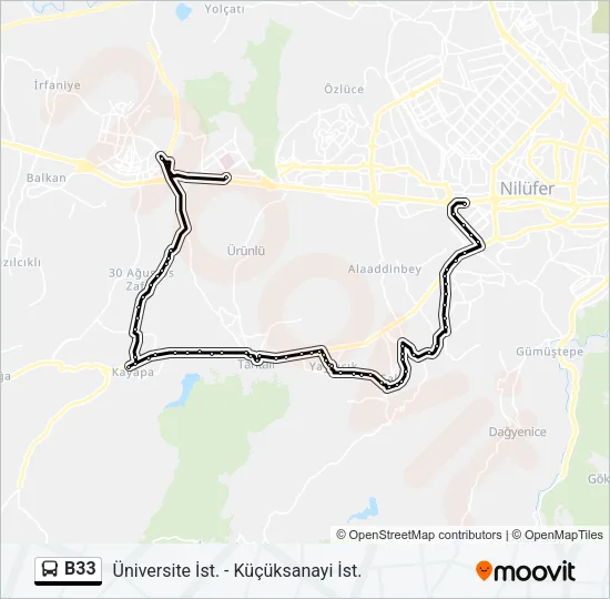 B33 Bus Line Map