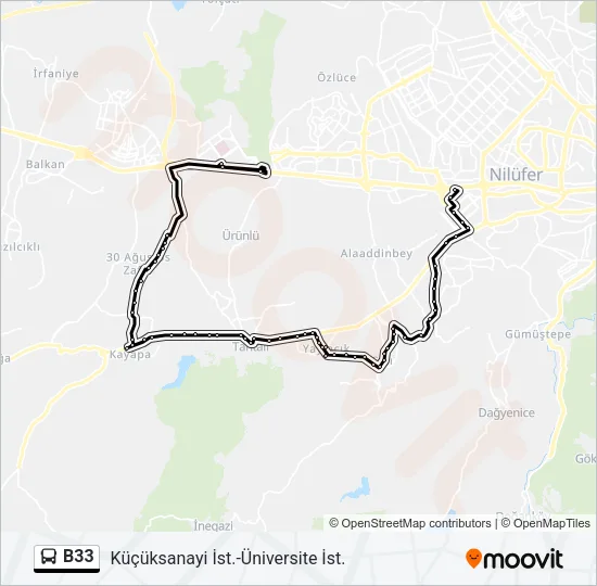 B33 Bus Line Map